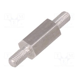 10 pcs x DREMEC - 434X10 - Screwed spacer sleeve, 10mm, Ext.thread: M3, hexagonal, aluminium