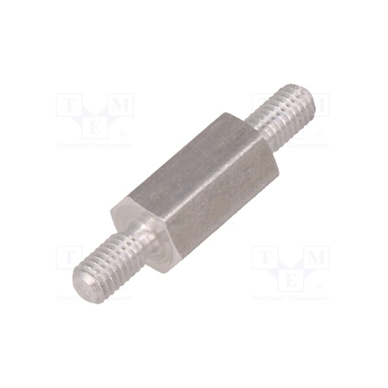 10 pcs x DREMEC - 434X10 - Screwed spacer sleeve, 10mm, Ext.thread: M3, hexagonal, aluminium