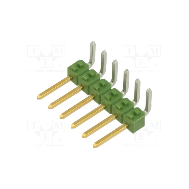 2 pcs x TE Connectivity - 826631-6 - Pin header, pin strips, AMPMODU MOD II, male, PIN: 6, angled 90°