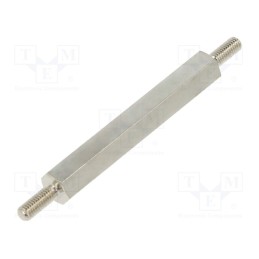 10 pcs x DREMEC - 415X40 - Screwed spacer sleeve, 40mm, Ext.thread: M3, hexagonal, brass