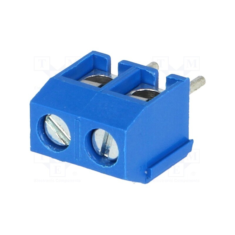 2 pcs x DEGSON ELECTRONICS - DG301-5.0-02P-12-18A(H) - PCB terminal block, angled 90°, 5mm, ways: 2, on PCBs, 1.5mm2, blue