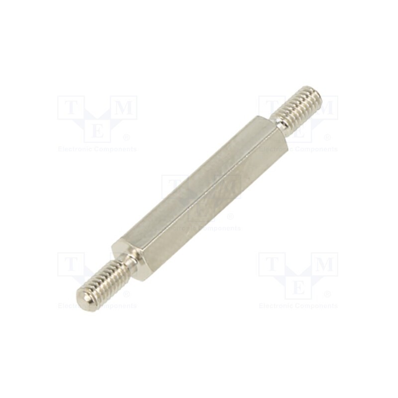 10 pcs x DREMEC - 4112X18 - Screwed spacer sleeve, 18mm, Ext.thread: M2,5, hexagonal, brass