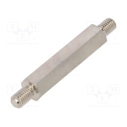 10 pcs x DREMEC - 418X35 - Screwed spacer sleeve, 35mm, Ext.thread: M5, hexagonal, brass