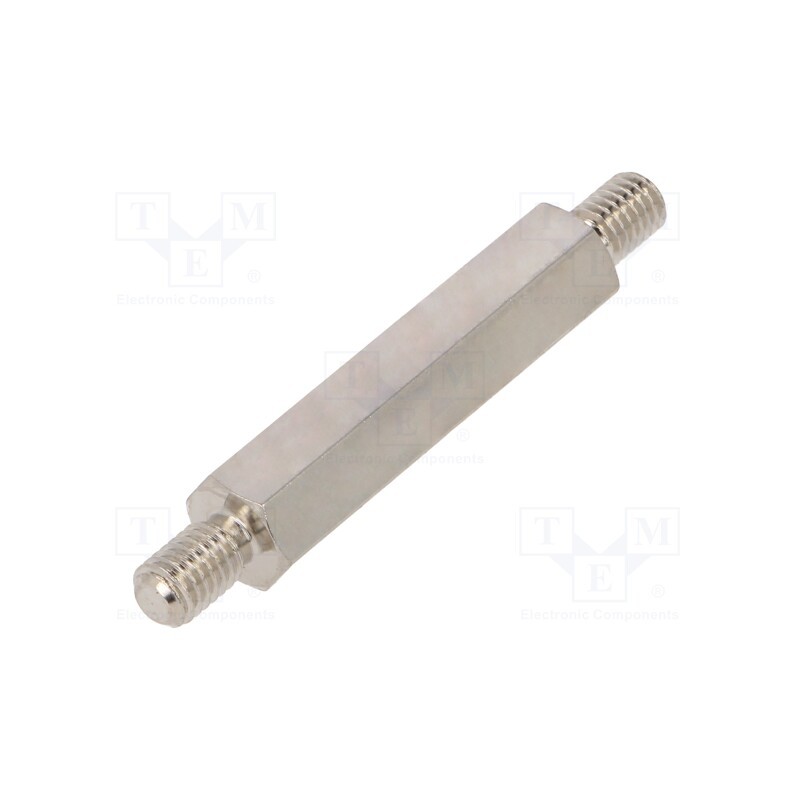 10 pcs x DREMEC - 418X35 - Screwed spacer sleeve, 35mm, Ext.thread: M5, hexagonal, brass