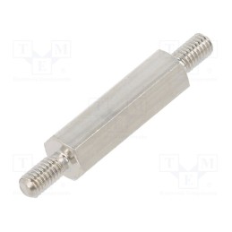 10 pcs x DREMEC - 414X18K - Screwed spacer sleeve, 18mm, Ext.thread: M3, hexagonal, brass