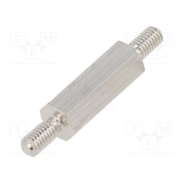 10 pcs x DREMEC - 414X15K - Screwed spacer sleeve, 15mm, Ext.thread: M3, hexagonal, brass