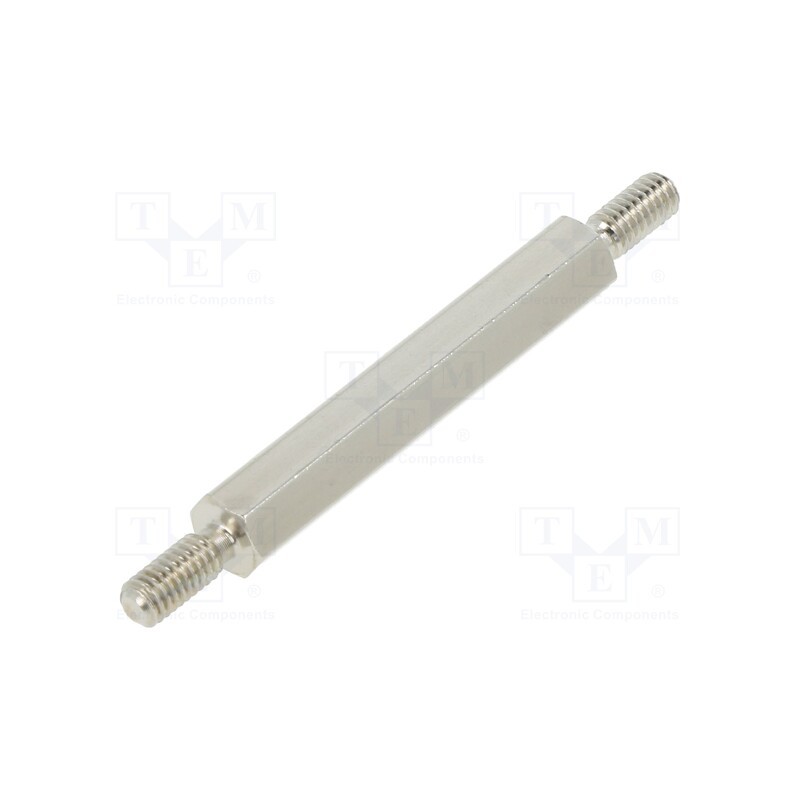 10 pcs x DREMEC - 4112X25 - Screwed spacer sleeve, 25mm, Ext.thread: M2,5, hexagonal, brass