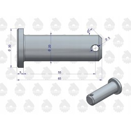 Mounting pin, hanger, lower part, 330 360