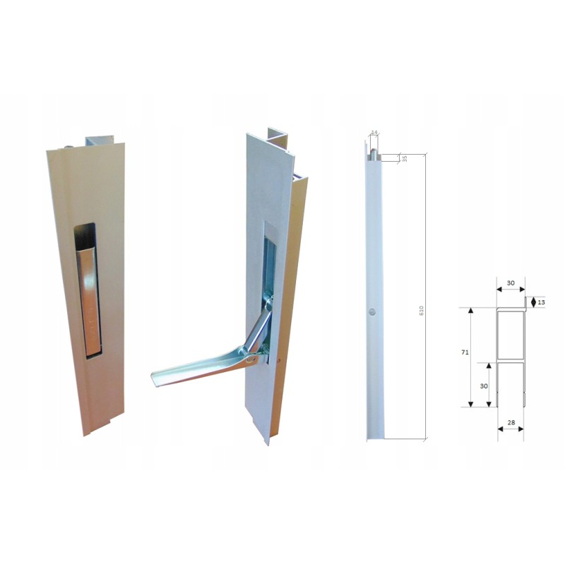 Vertical lock for aluminum side wall h600 pl