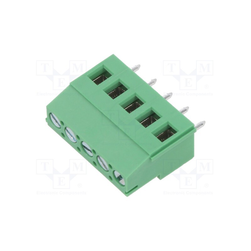 2 pcs x ADAM TECH - EB147A-05-C - PCB terminal block, Contacts ph: 5mm, ways: 5, angled 90°, on PCBs
