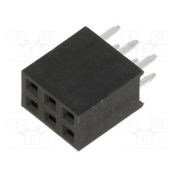 2 pcs x HARWIN - M20-7830346 - Socket, pin strips, female, 2.54mm, PIN: 6, THT, on PCBs, tinned