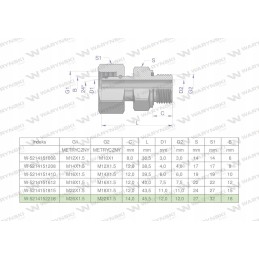 Hydraulic connection AB M26x1 5x22x1 5 Warynski