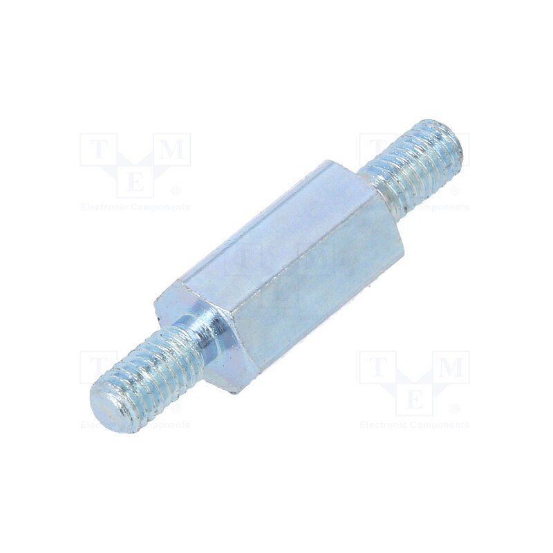 10 pcs x DREMEC - 424X10 - Screwed spacer sleeve, 10mm, Ext.thread: M3, hexagonal, steel