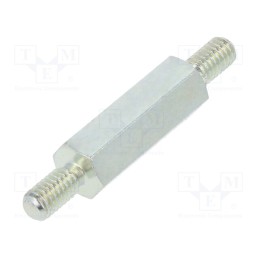 10 pcs x DREMEC - 426X20 - Screwed spacer sleeve, 20mm, Ext.thread: M4, hexagonal, steel