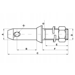 Z428102kr lower link pin 28 x149 mm cat. 2