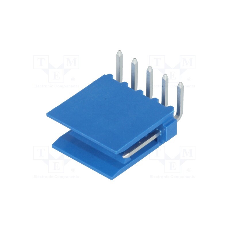 2 pcs x TE Connectivity - 281698-5 - Socket, wire-board, male, HE14, 2.54mm, PIN: 5, THT, 3A, tinned, blue