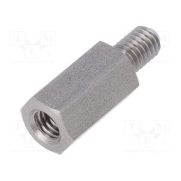 10 pcs x DREMEC - 249X18 - Screwed spacer sleeve, 18mm, Int.thread: M6, Ext.thread: M6