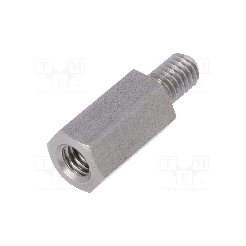 10 pcs x DREMEC - 249X18 - Screwed spacer sleeve, 18mm, Int.thread: M6, Ext.thread: M6