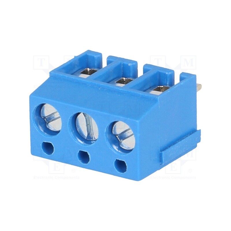 2 pcs x NINIGI - TB-5.0-P-3P1-BL - PCB terminal block, angled 90°, 5mm, ways: 3, on PCBs, 2.5mm2, 16A