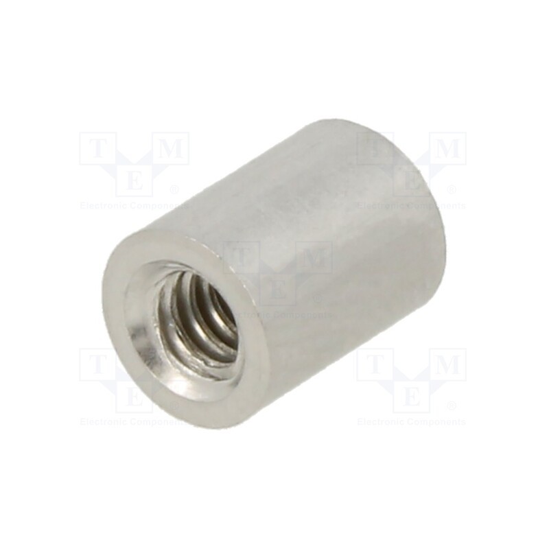 10 pcs x KEYSTONE - 2025 - Screwed spacer sleeve, 6.35mm, Int.thread: UNC4-40, cylindrical