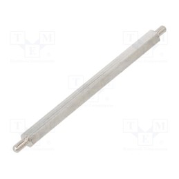 10 pcs x DREMEC - 414X70K - Screwed spacer sleeve, 70mm, Ext.thread: M3, hexagonal, brass