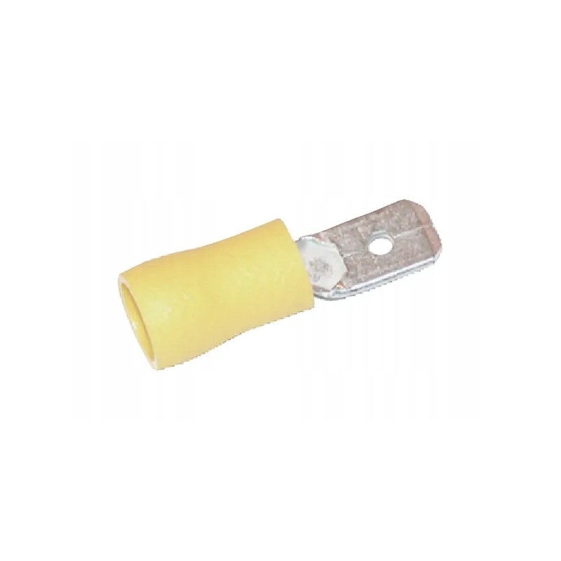Flat cable end, yellow 4 0 6 0mm2 6 3x0 8
