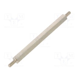 10 pcs x DREMEC - 415X65 - Screwed spacer sleeve, 65mm, Ext.thread: M3, hexagonal, brass