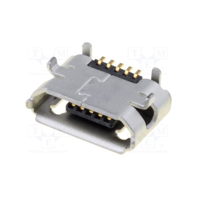 2 pcs x MOLEX - 1050170001 - Socket, USB B micro, on PCBs, SMT, PIN: 5, horizontal, USB 2.0
