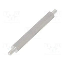 10 pcs x DREMEC - 435X45 - Screwed spacer sleeve, 45mm, Ext.thread: M3, hexagonal, aluminium