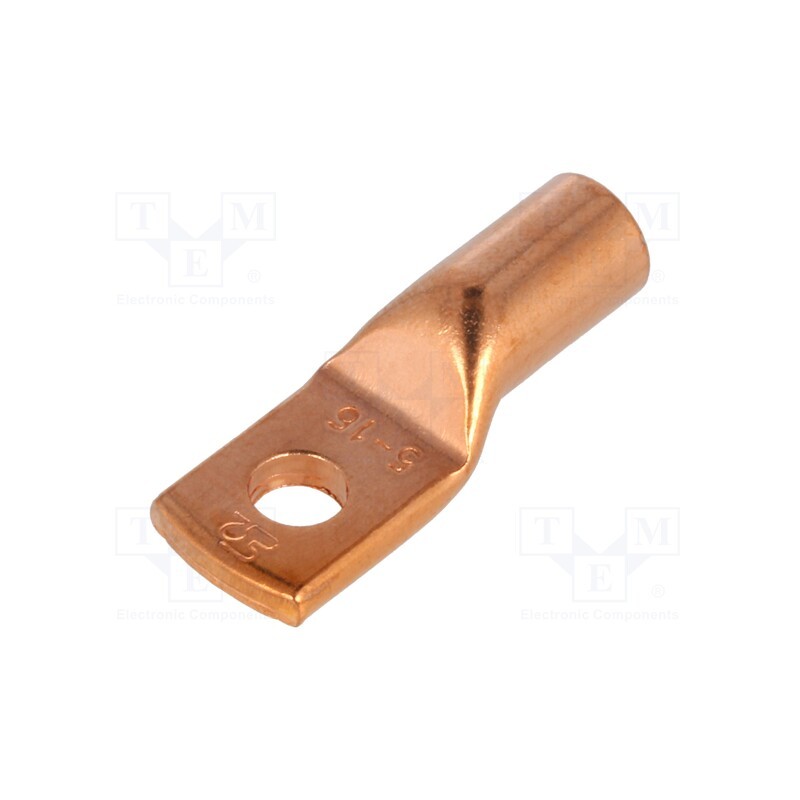 2 pcs x ERGOM - E11KM-01010102800 - Tip: ring tube, M5, 16mm2, crimped, for cable, L: 25mm, copper