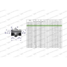 Hydraulic connection nipple M16 M12x1 5 Warynski