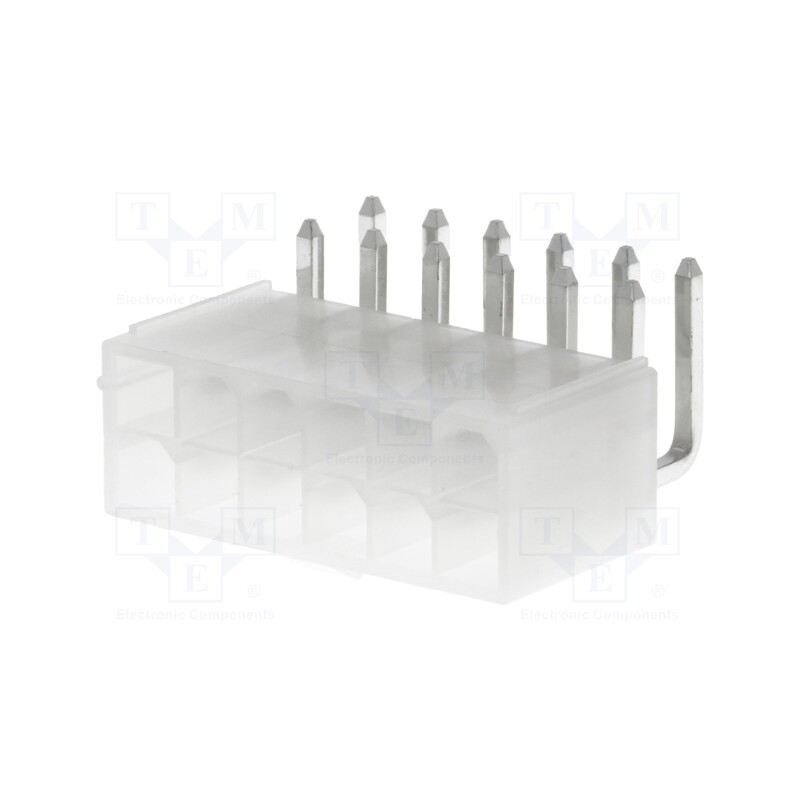 2 pcs x NINIGI - N42GK-12 - Socket, wire-board, male, N42G, 4.2mm, PIN: 12, THT, 600V, 9A, tinned