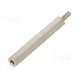 10 pcs x DREMEC - 215X40 - Screwed spacer sleeve, 40mm, Int.thread: M3, Ext.thread: M3, brass