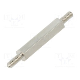 10 pcs x DREMEC - 414X25 - Screwed spacer sleeve, 25mm, Ext.thread: M3, hexagonal, brass