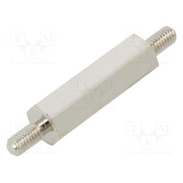 10 pcs x DREMEC - 415X20K - Screwed spacer sleeve, 20mm, Ext.thread: M3, hexagonal, brass