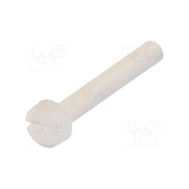 10 pcs x DREMEC - 8G201M2.5X16 - Screw, M2.5x16, 0.45, Head: cheese head, slotted, 0,7mm, polyamide