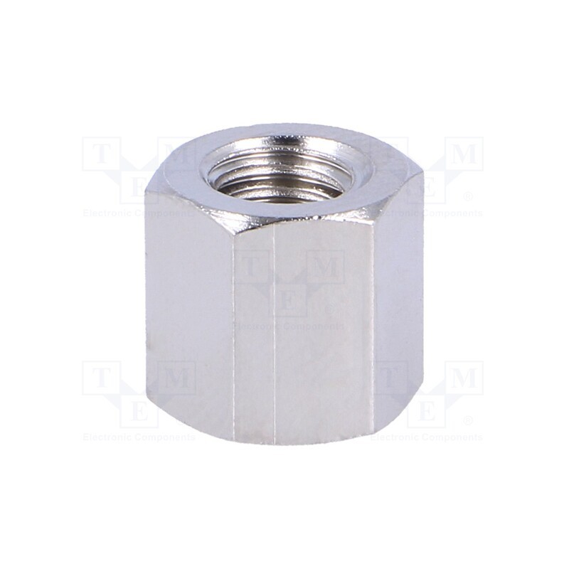 10 pcs x DREMEC - 119X10 - Screwed spacer sleeve, 10mm, Int.thread: M6, hexagonal, brass