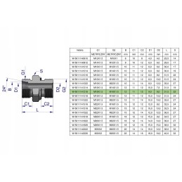 Hydraulic connection nipple M18 M16x1 5 Warynski