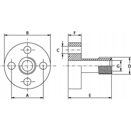 Male pump mounting flange 1 2 bsp