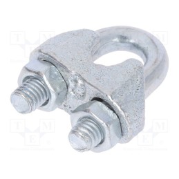 10 pcs x DROMET - ZL.6 - Rope clamp wire, steel, for rope, Ørope: 6mm, zinc, DIN 741