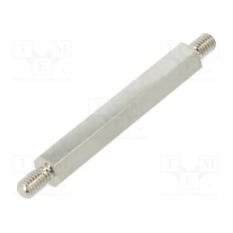 10 pcs x DREMEC - 418X50 - Screwed spacer sleeve, 50mm, Ext.thread: M5, hexagonal, brass