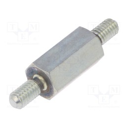 10 pcs x DREMEC - 427X15 - Screwed spacer sleeve, 15mm, Ext.thread: M4, hexagonal, steel