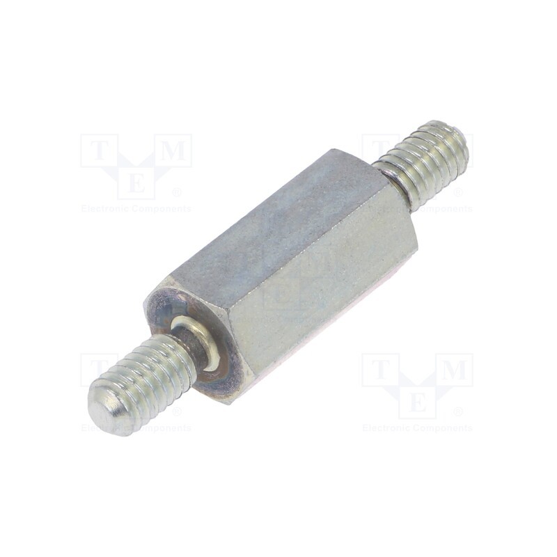 10 pcs x DREMEC - 427X15 - Screwed spacer sleeve, 15mm, Ext.thread: M4, hexagonal, steel