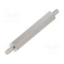 10 pcs x DREMEC - 415X35K - Screwed spacer sleeve, 35mm, Ext.thread: M3, hexagonal, brass