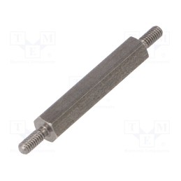 10 pcs x DREMEC - 442X25 - Screwed spacer sleeve, 25mm, Ext.thread: M2,5, hexagonal