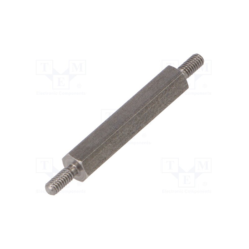 10 pcs x DREMEC - 442X25 - Screwed spacer sleeve, 25mm, Ext.thread: M2,5, hexagonal