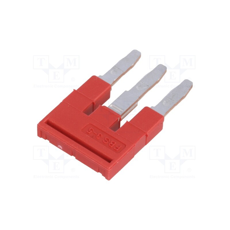 2 pcs x PHOENIX CONTACT - FBS 3-5 3030174 - Comb bridge, ways: 3, red, Width: 5mm, UL94V-0