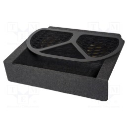 1 pcs x BASSER - FBBMW02 - Car loudspeaker enclosure, MDF, black melange, textil, 3x200mm