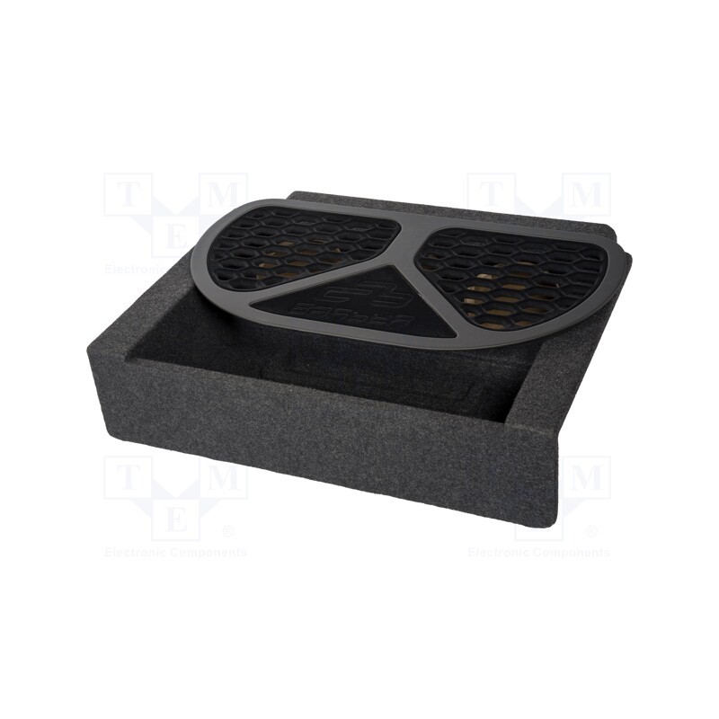 1 pcs x BASSER - FBBMW02 - Car loudspeaker enclosure, MDF, black melange, textil, 3x200mm