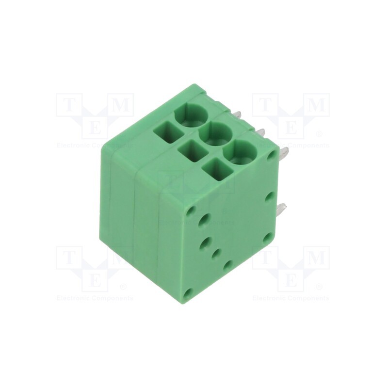 2 pcs x ADAM TECH - EB163A-03-A - PCB terminal block, Contacts ph: 3.5mm, ways: 3, angled 90°, green